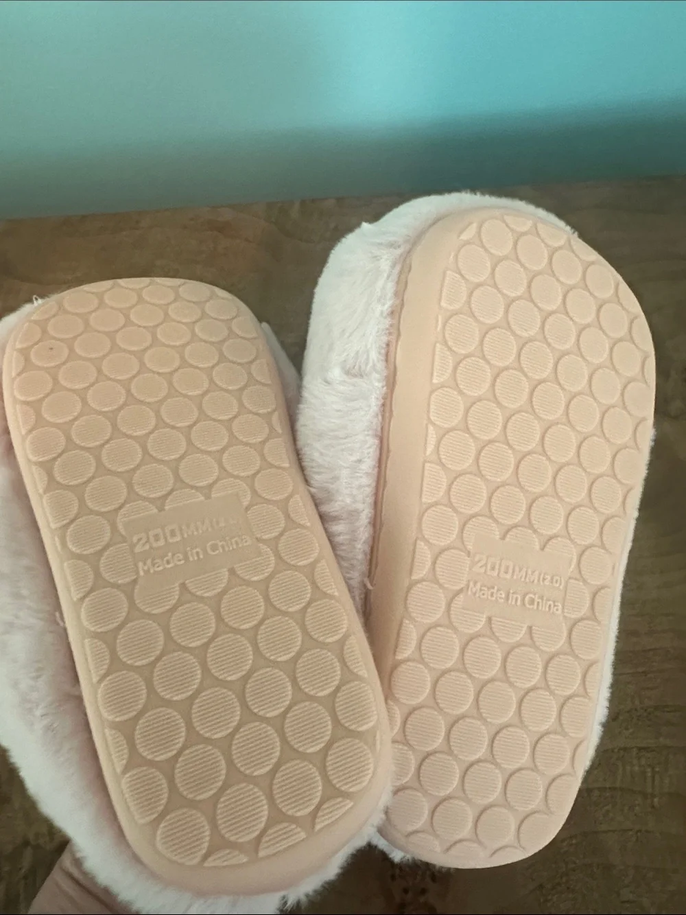 Plush Bunny Kids Slippers - Pink